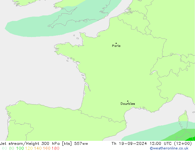 Jet stream/Height 300 hPa 557ww Th 19.09.2024 12 UTC