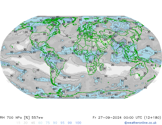 RH 700 hPa 557ww  27.09.2024 00 UTC