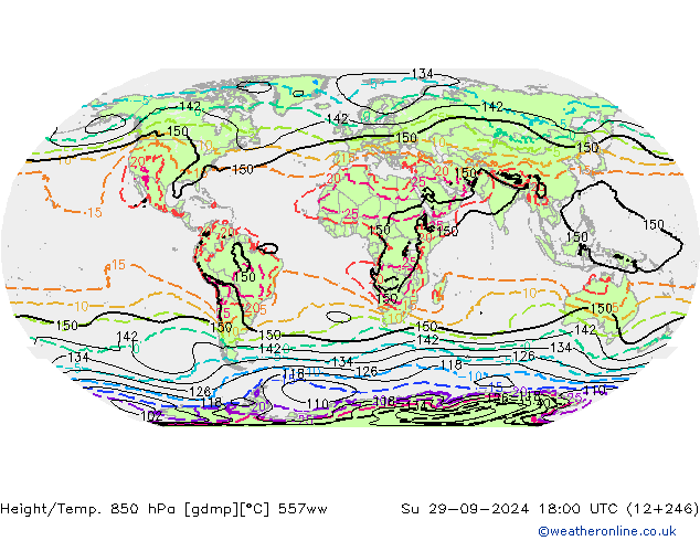 Height/Temp. 850 hPa 557ww So 29.09.2024 18 UTC