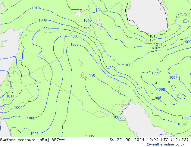 приземное давление 557ww Вс 22.09.2024 12 UTC