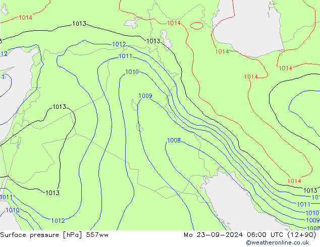 Yer basıncı 557ww Pzt 23.09.2024 06 UTC