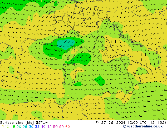 Rüzgar 10 m 557ww Cu 27.09.2024 12 UTC