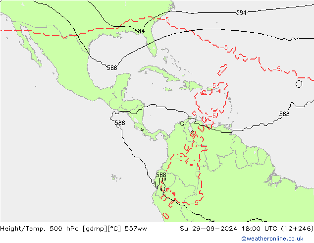 Height/Temp. 500 hPa 557ww dom 29.09.2024 18 UTC