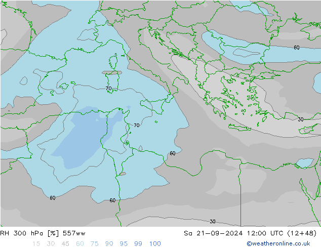 RH 300 hPa 557ww Sa 21.09.2024 12 UTC