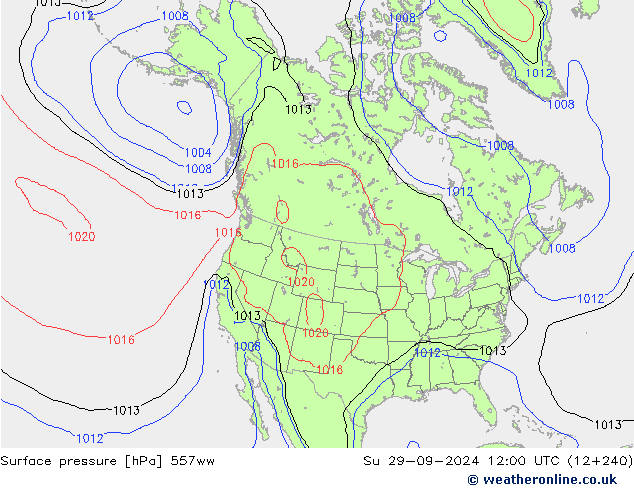 Surface pressure 557ww Su 29.09.2024 12 UTC