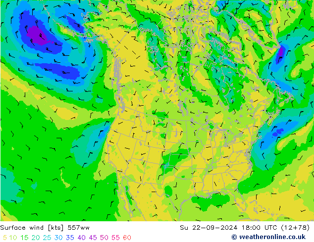 Surface wind 557ww Ne 22.09.2024 18 UTC