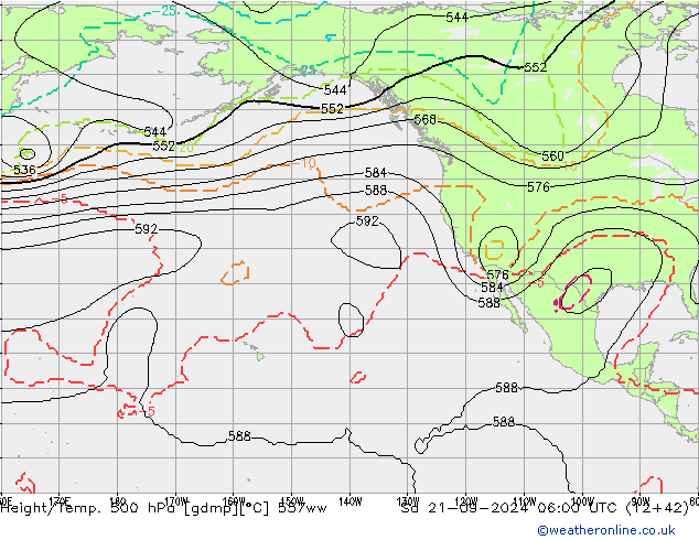 Height/Temp. 500 hPa 557ww Sa 21.09.2024 06 UTC