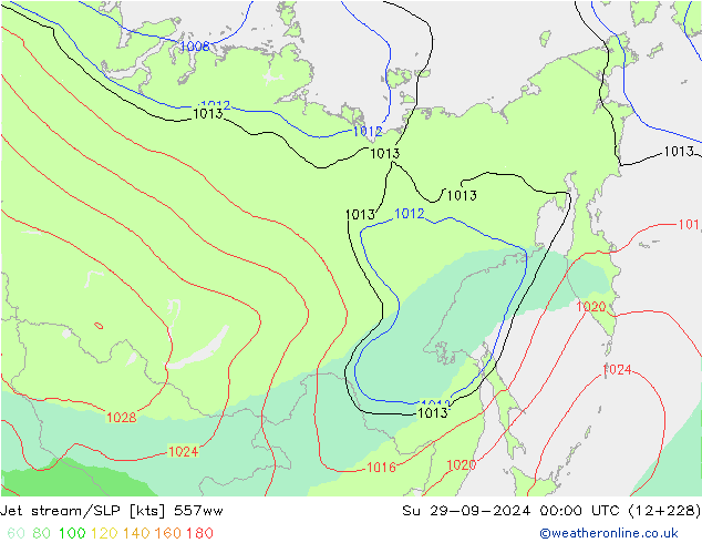 Jet stream 557ww Dom 29.09.2024 00 UTC