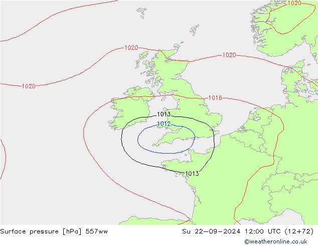 Atmosférický tlak 557ww Ne 22.09.2024 12 UTC