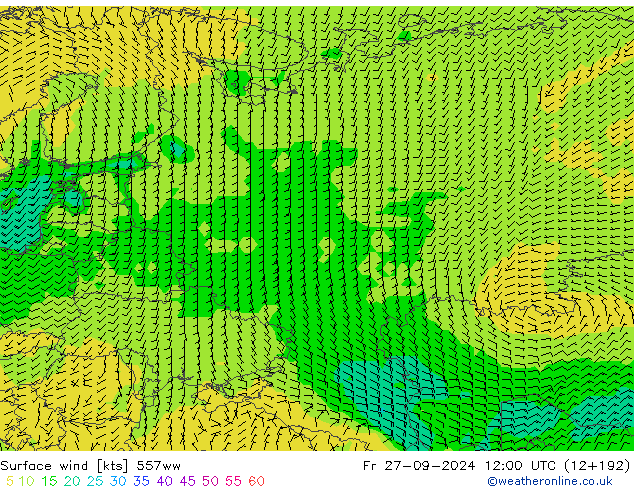 Vento 10 m 557ww ven 27.09.2024 12 UTC