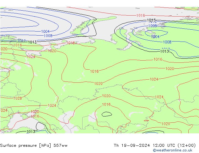 Surface pressure 557ww Th 19.09.2024 12 UTC