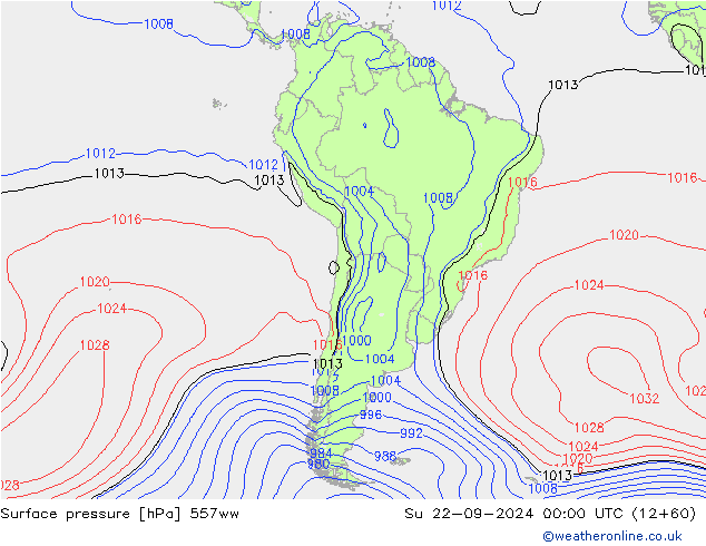 приземное давление 557ww Вс 22.09.2024 00 UTC