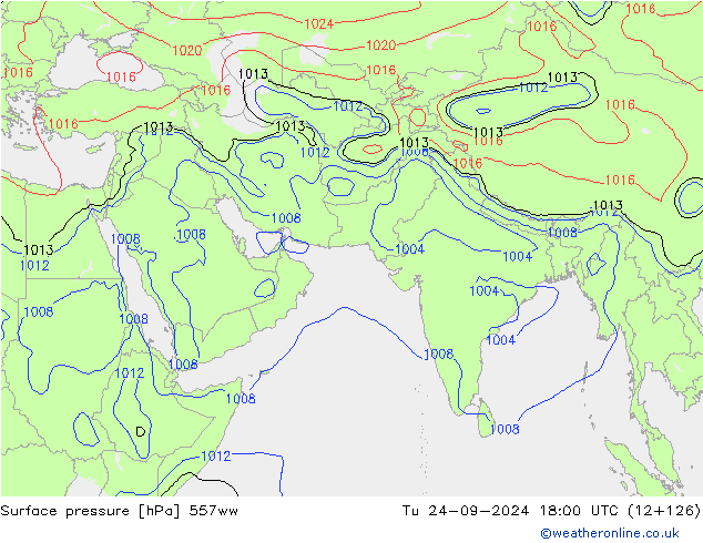 приземное давление 557ww вт 24.09.2024 18 UTC