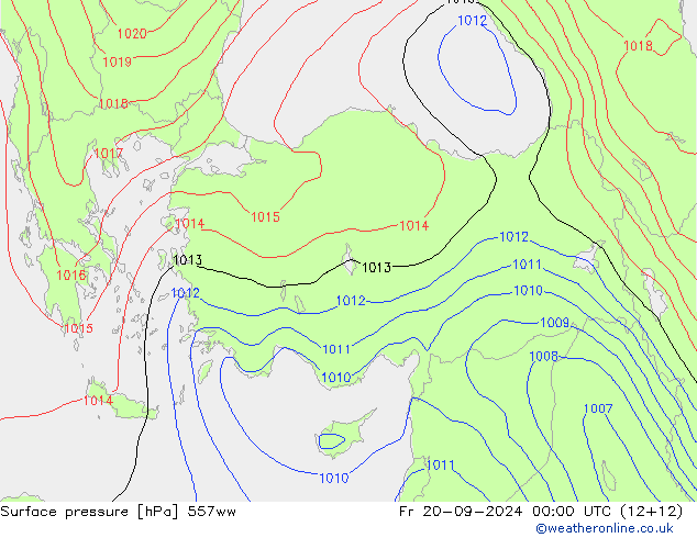 Luchtdruk (Grond) 557ww vr 20.09.2024 00 UTC