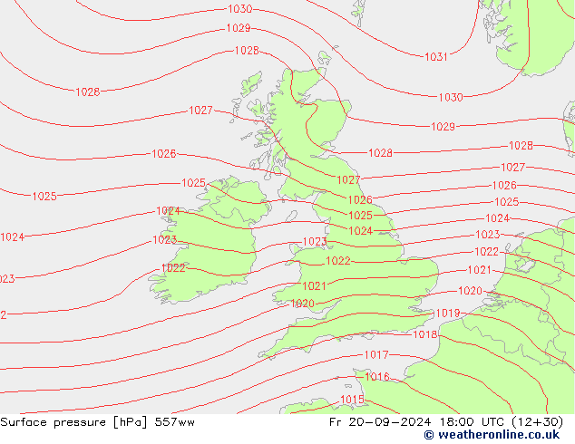 Luchtdruk (Grond) 557ww vr 20.09.2024 18 UTC