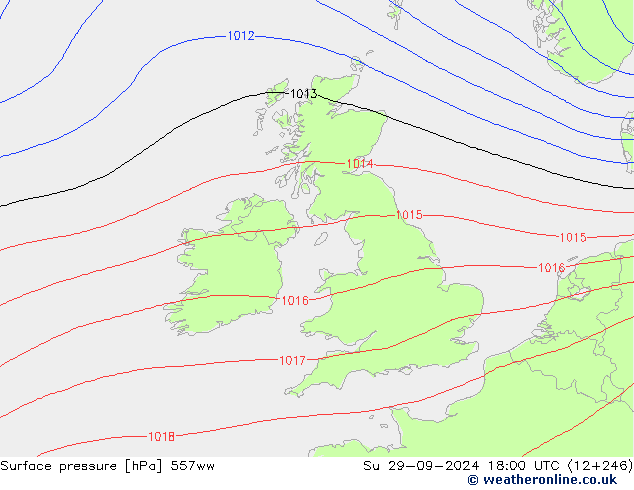 Luchtdruk (Grond) 557ww zo 29.09.2024 18 UTC