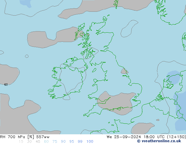 RH 700 гПа 557ww ср 25.09.2024 18 UTC