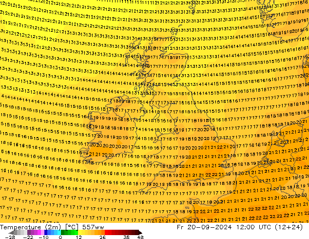 Temperatura (2m) 557ww vie 20.09.2024 12 UTC