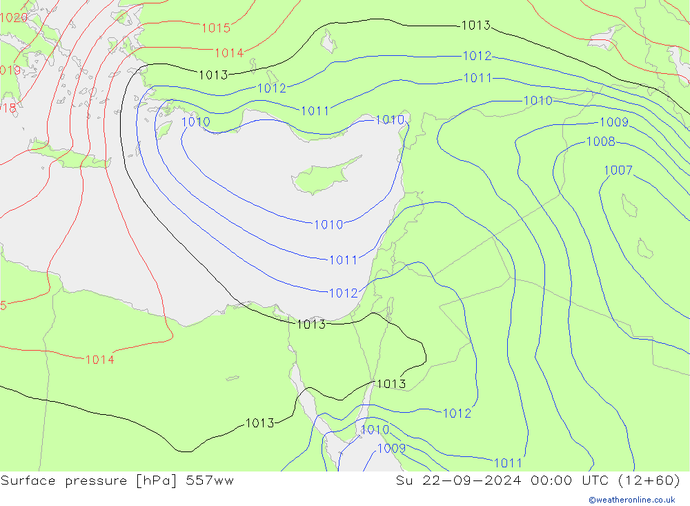 приземное давление 557ww Вс 22.09.2024 00 UTC