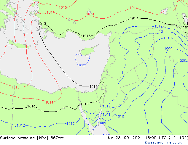 Luchtdruk (Grond) 557ww ma 23.09.2024 18 UTC