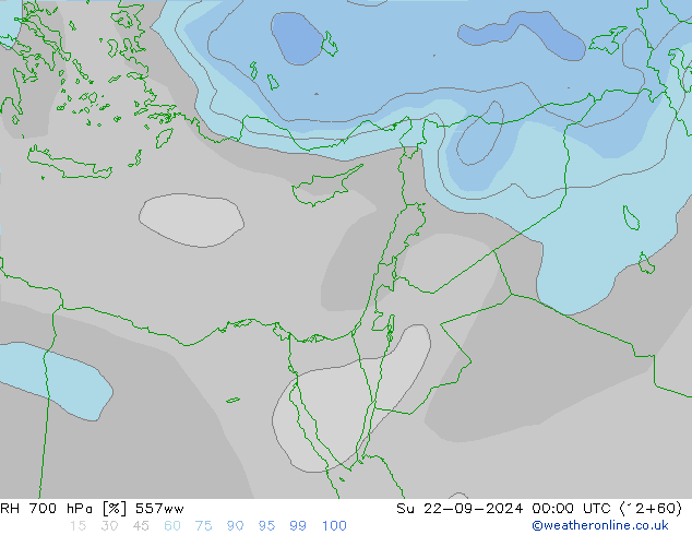 RH 700 hPa 557ww Su 22.09.2024 00 UTC