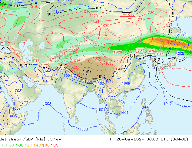 Jet stream/SLP 557ww Fr 20.09.2024 00 UTC