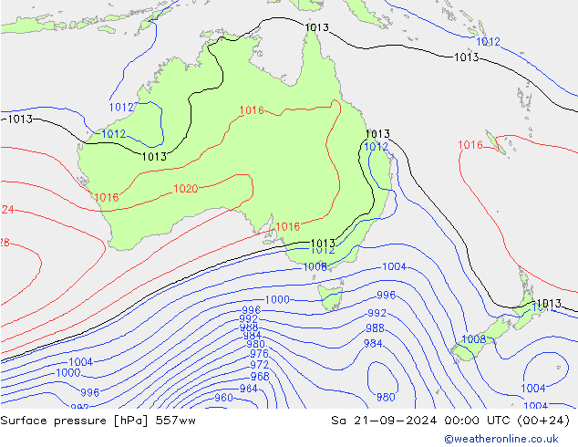 приземное давление 557ww сб 21.09.2024 00 UTC