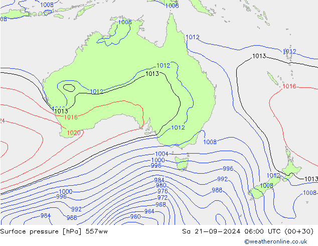 Surface pressure 557ww Sa 21.09.2024 06 UTC