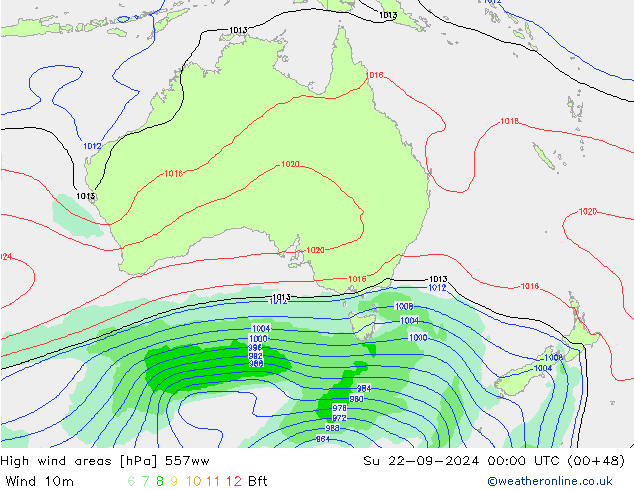 High wind areas 557ww  22.09.2024 00 UTC