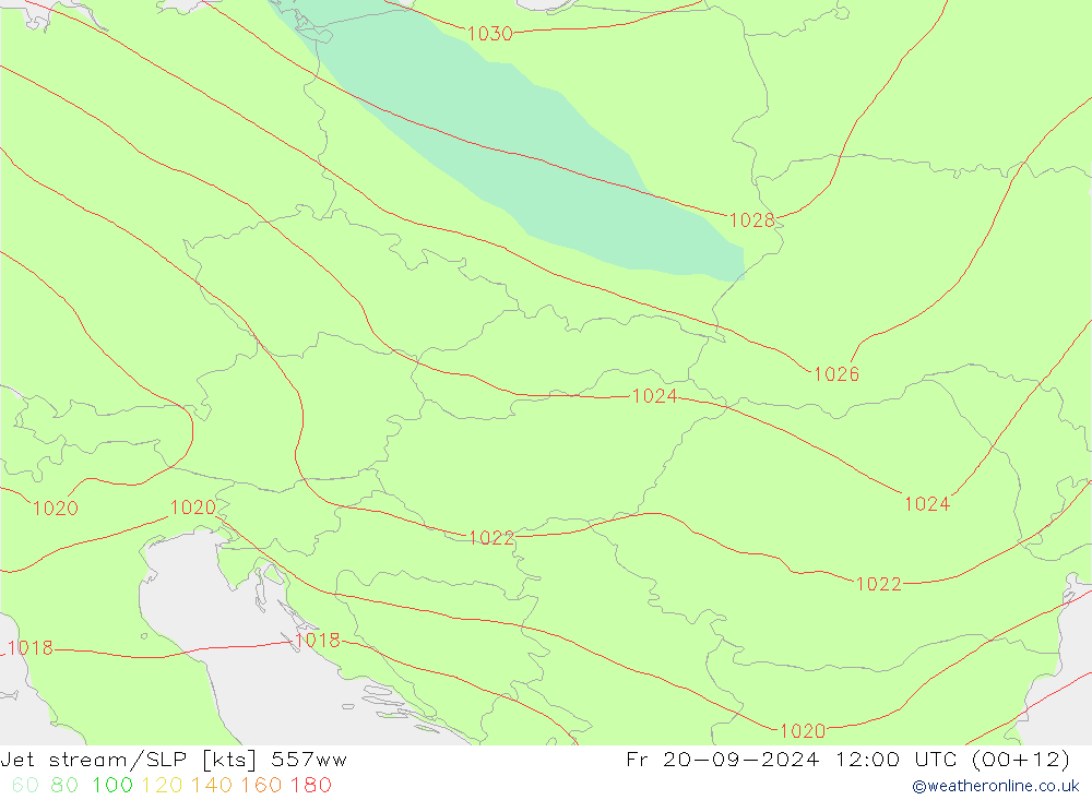 Jet stream/SLP 557ww Fr 20.09.2024 12 UTC