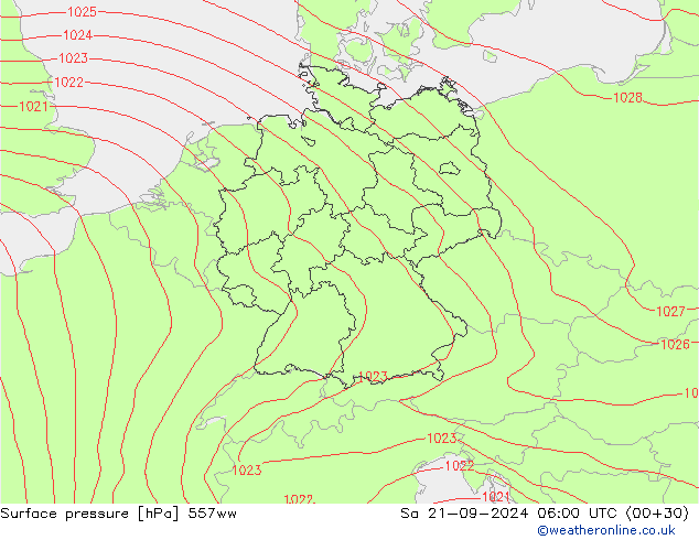 приземное давление 557ww сб 21.09.2024 06 UTC