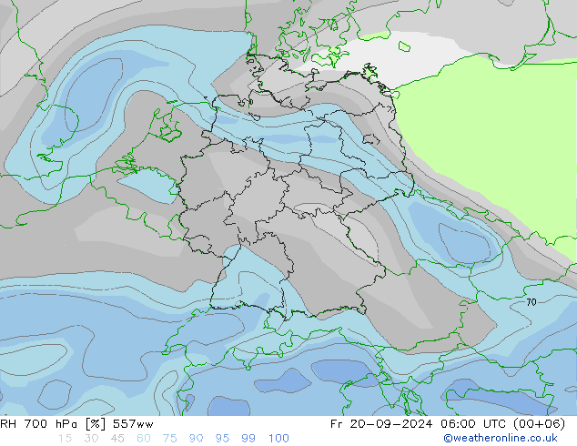 RH 700 гПа 557ww пт 20.09.2024 06 UTC