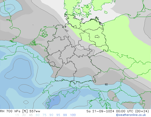 700 hPa Nispi Nem 557ww Cts 21.09.2024 00 UTC