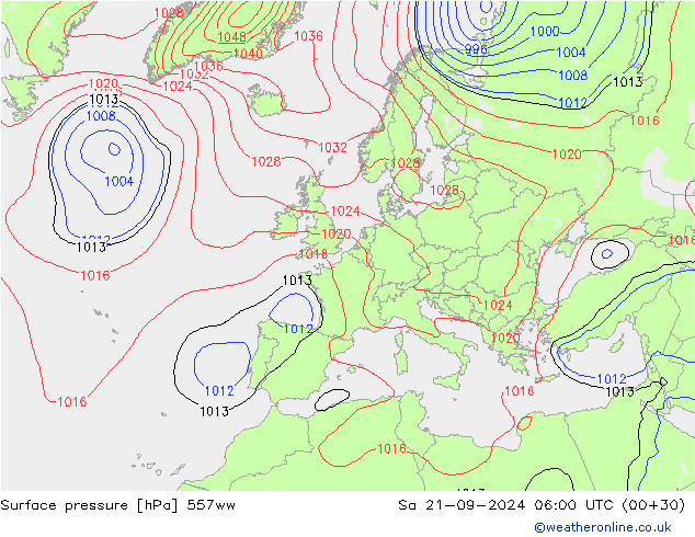 Surface pressure 557ww Sa 21.09.2024 06 UTC