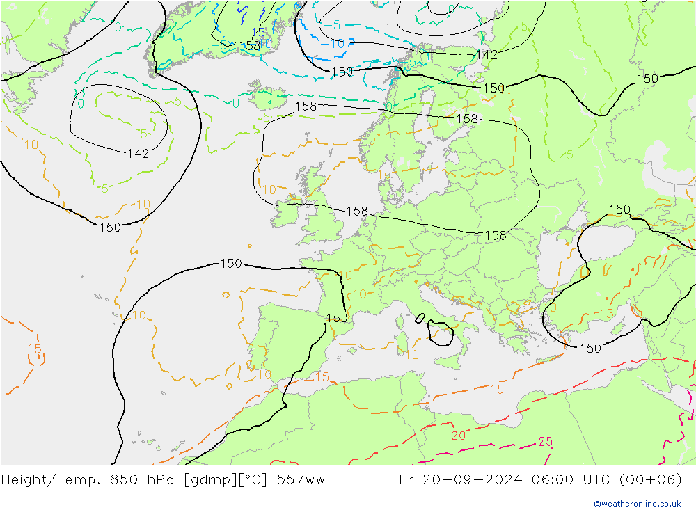 Yükseklik/Sıc. 850 hPa 557ww Cu 20.09.2024 06 UTC