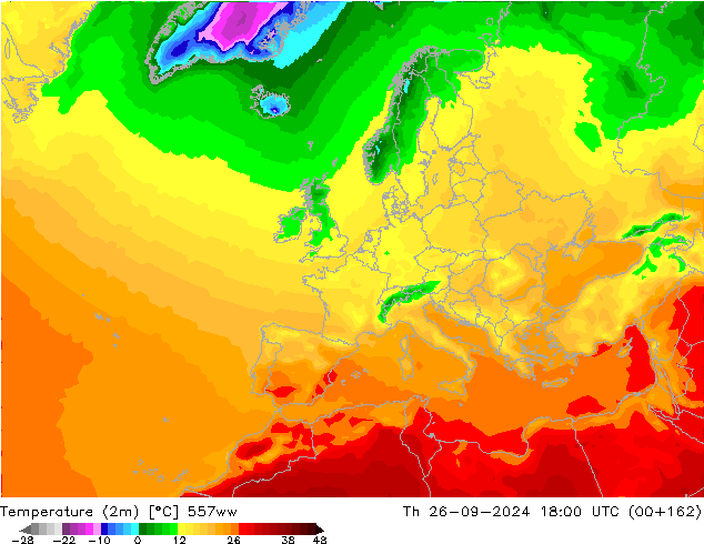 карта температуры 557ww чт 26.09.2024 18 UTC