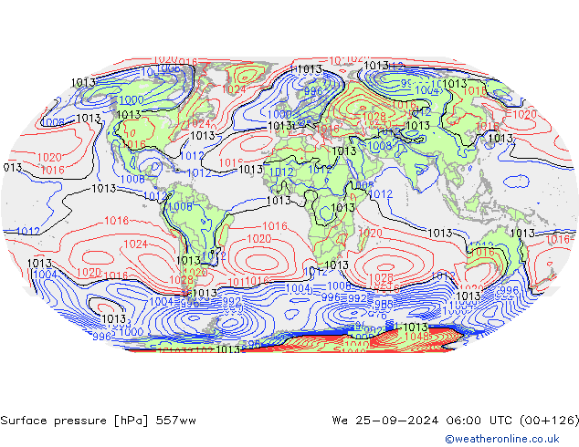 Surface pressure 557ww We 25.09.2024 06 UTC