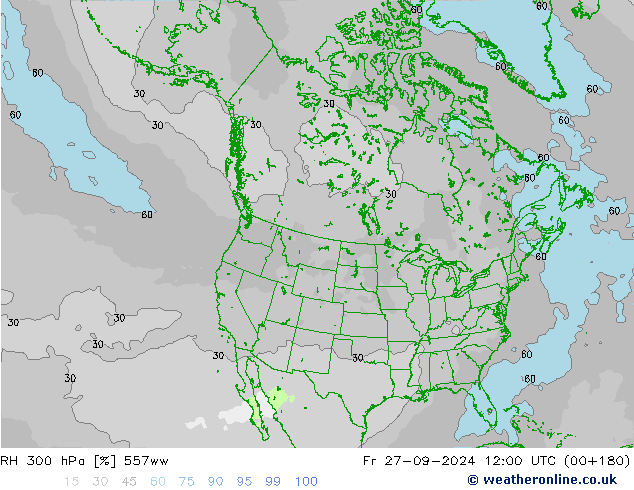 RH 300 hPa 557ww Pá 27.09.2024 12 UTC