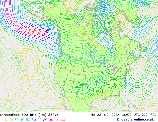 Streamlines 500 hPa 557ww Mo 23.09.2024 00 UTC