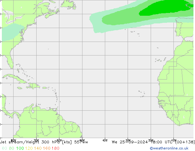 Jet stream/Height 300 hPa 557ww St 25.09.2024 18 UTC