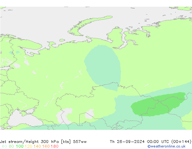 Jet stream/Height 300 hPa 557ww Th 26.09.2024 00 UTC