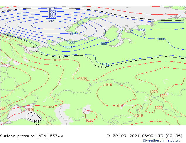 Atmosférický tlak 557ww Pá 20.09.2024 06 UTC