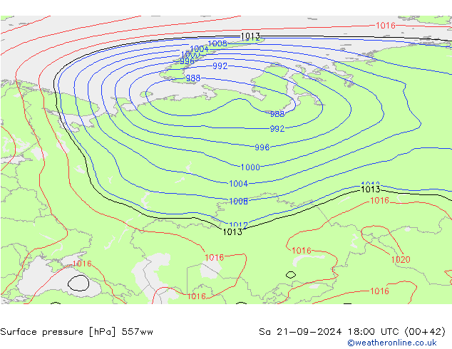 Surface pressure 557ww Sa 21.09.2024 18 UTC