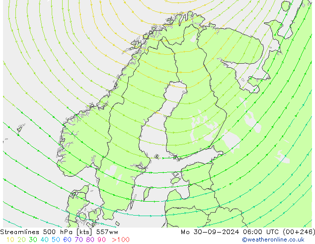 Stromlinien 500 hPa 557ww Mo 30.09.2024 06 UTC