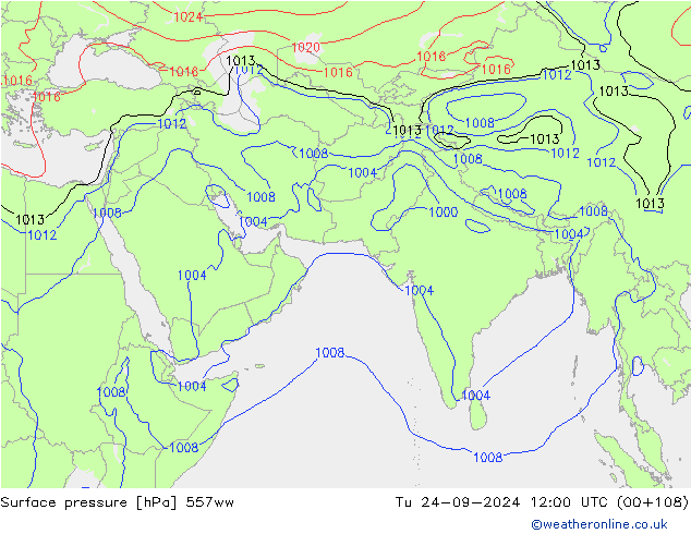 Luchtdruk (Grond) 557ww di 24.09.2024 12 UTC