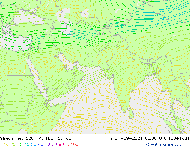 Stroomlijn 500 hPa 557ww vr 27.09.2024 00 UTC