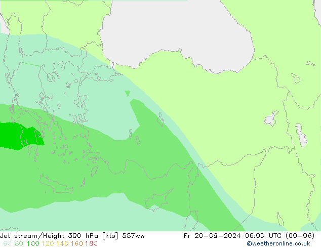 Jet stream/Height 300 hPa 557ww Fr 20.09.2024 06 UTC