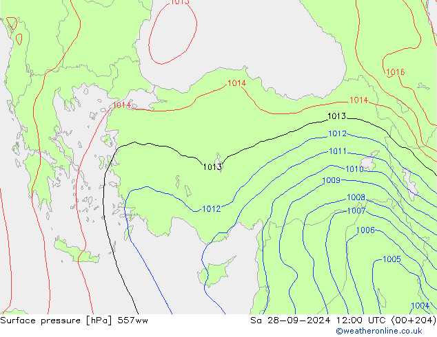 Surface pressure 557ww Sa 28.09.2024 12 UTC