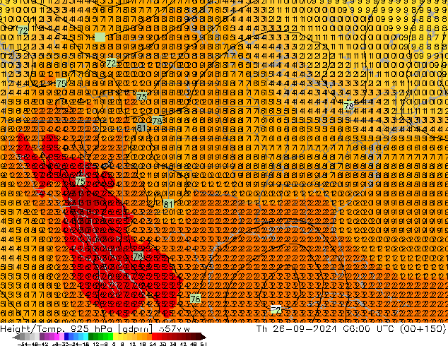 Height/Temp. 925 hPa 557ww czw. 26.09.2024 06 UTC