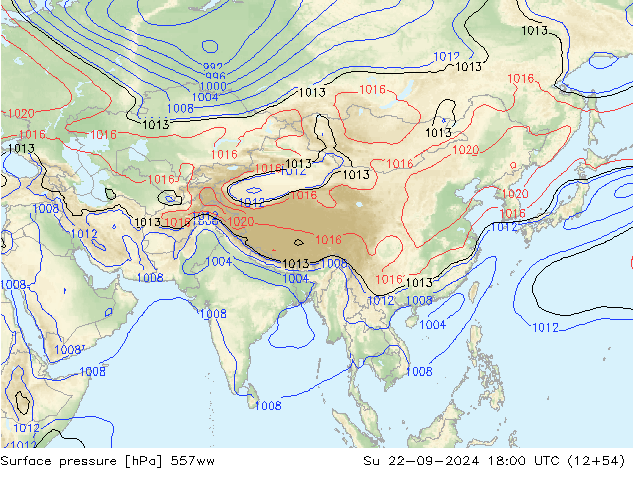 Surface pressure 557ww Su 22.09.2024 18 UTC